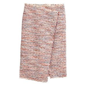 Knee-length tweed skirt